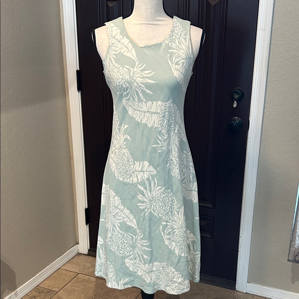 Hilo Hattie 100% Silk Pineapple Hawaiian Resort Tank Dress